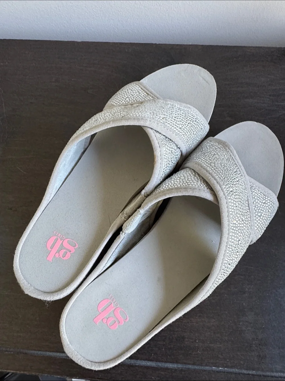 GB girls Silver Sparkle Platform Sandals